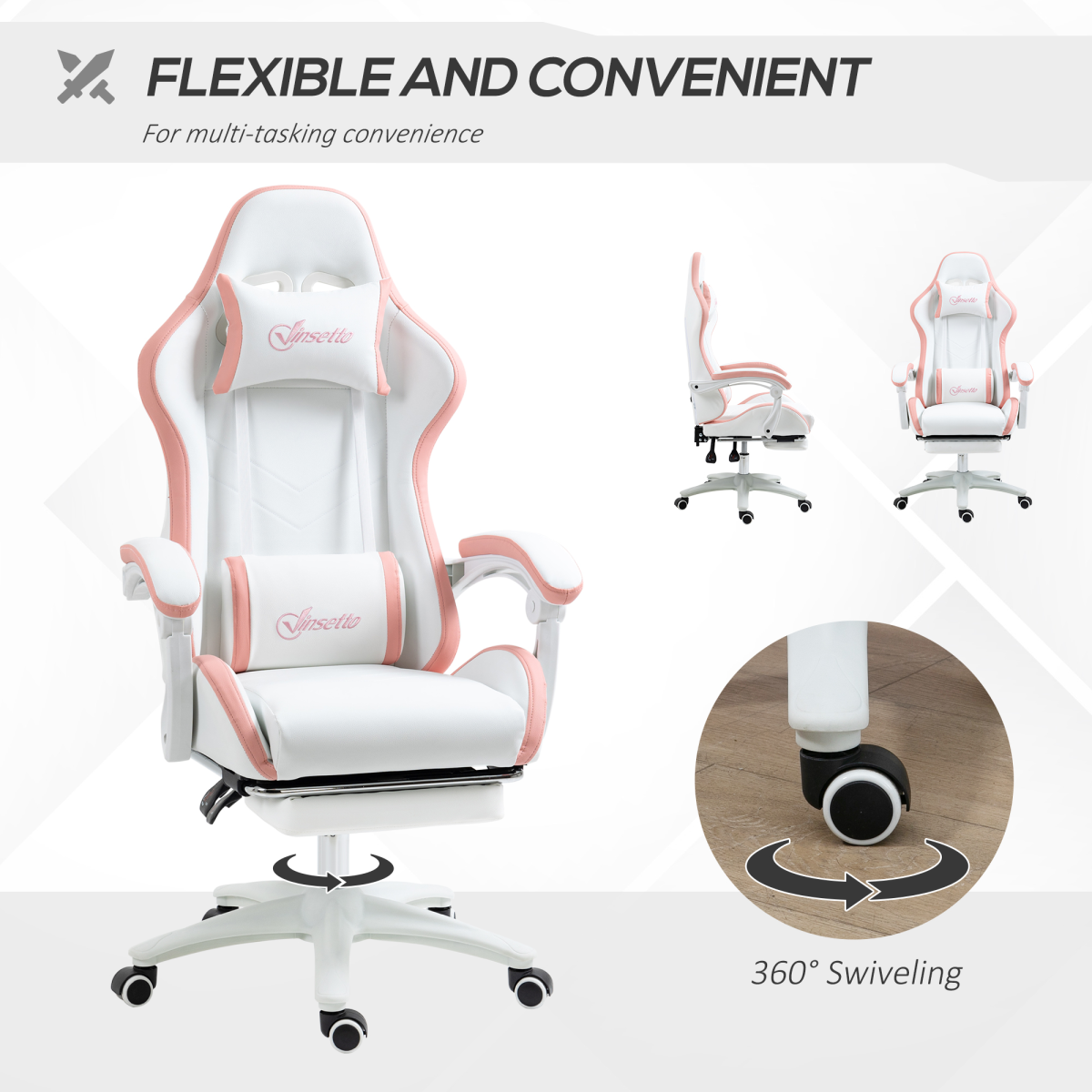 Vinsetto Racing Style Gaming Chair with Reclining Function Footrest, Blue