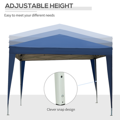 Outsunny 2mx2m Pop Up Gazebo Party Tent Canopy Marquee with Storage Bag Grey