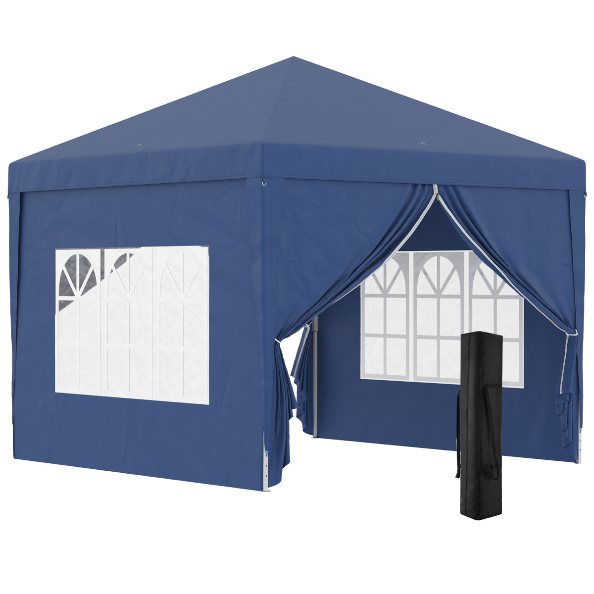 Outsunny 2mx2m Pop Up Gazebo Party Tent Canopy Marquee with Storage Bag Grey