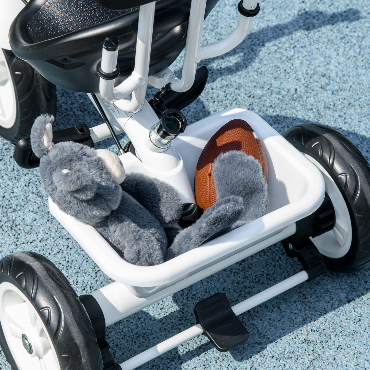 HOMCOM 6 in 1 Kids Tricycle w/ Removable Handle for 1.5+ year, Blue