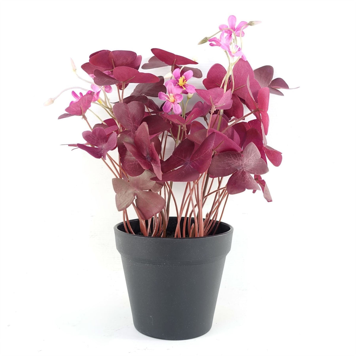 30cm Artificial Plant Realistic Purple Shamrock Pink Flowers Potted