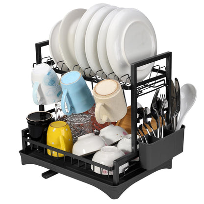 VINSANI 2 TIER DISH DRAINER BLACK 1010429
