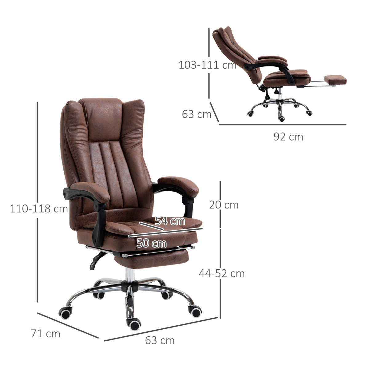 Vinsetto High Back Office Chair with Vibration Massage and Heat