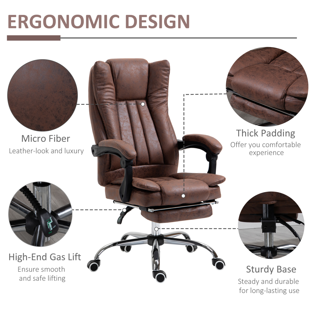 Vinsetto High Back Office Chair with Vibration Massage and Heat