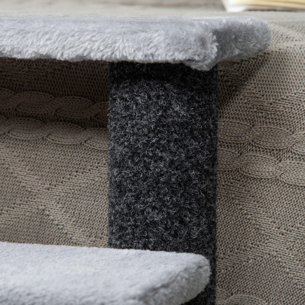 PawHut Pet Stairs with 3-step Stair, Scratching Posts, Platforms, Toy Ball