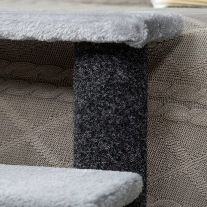PawHut Pet Stairs with 3-step Stair, Scratching Posts, Platforms, Toy Ball