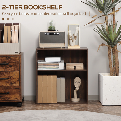 HOMCOM Bookshelf Display Storage Shelf with 2 Compartments for Study