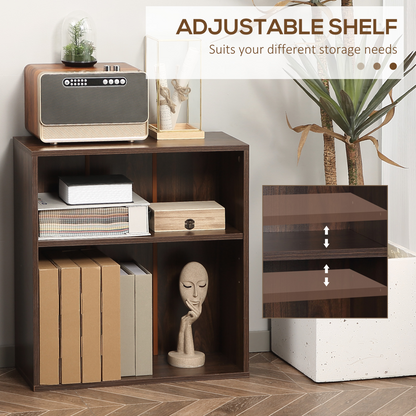 HOMCOM Bookshelf Display Storage Shelf with 2 Compartments for Study