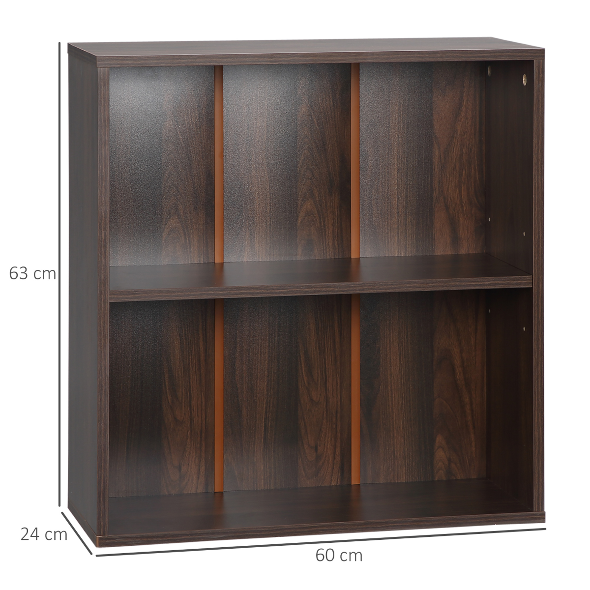 HOMCOM Bookshelf Display Storage Shelf with 2 Compartments for Study