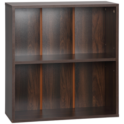 HOMCOM Bookshelf Display Storage Shelf with 2 Compartments for Study