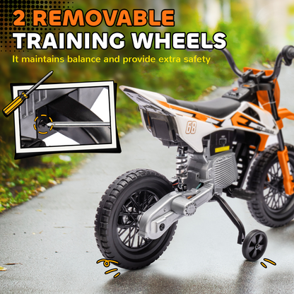 AIYAPLAY 12V Kids Electric Motorbike w/ Twist Grip Throttle, Music