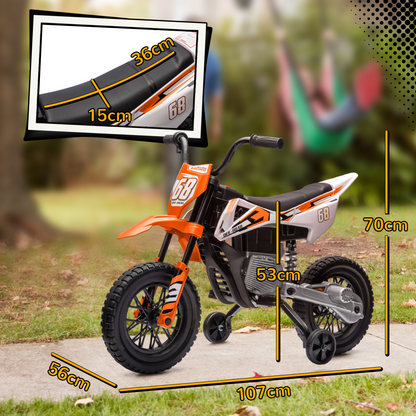 AIYAPLAY 12V Kids Electric Motorbike w/ Twist Grip Throttle, Music