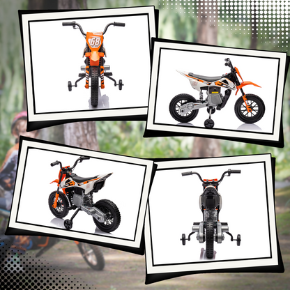 AIYAPLAY 12V Kids Electric Motorbike w/ Twist Grip Throttle, Music