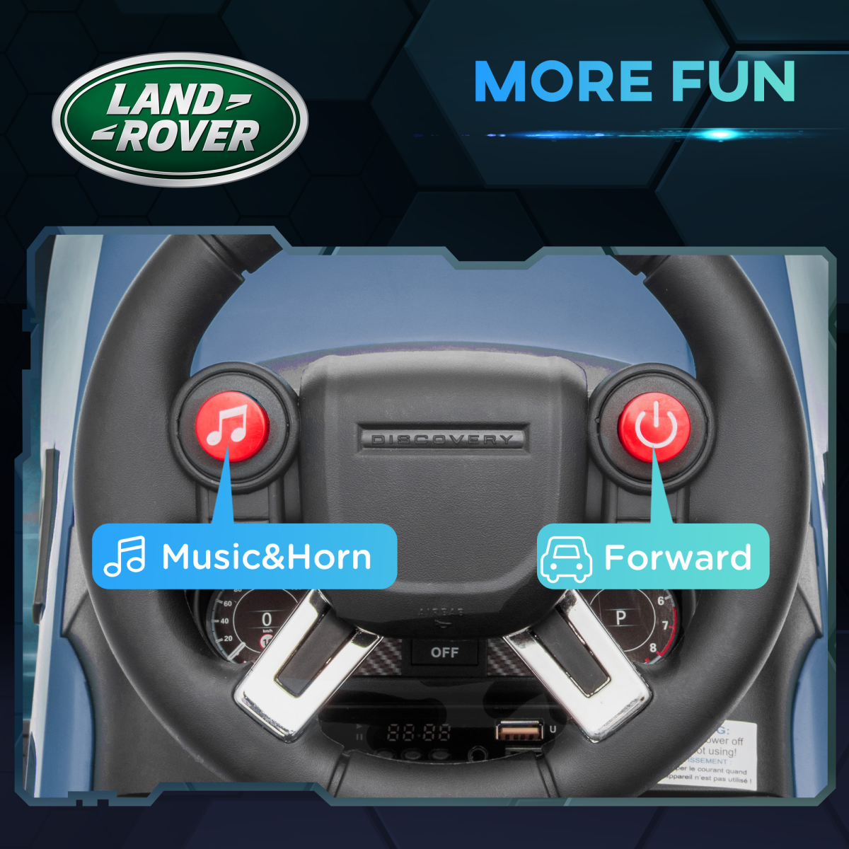 AIYAPLAY Land Rover Licensed Kids Electric Ride On Car Sliding Car