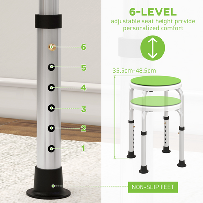 HOMCOM 360 Degree Swivel Shower Stool w/ Non-Slip Feet for Disabled