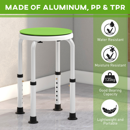 HOMCOM 360 Degree Swivel Shower Stool w/ Non-Slip Feet for Disabled