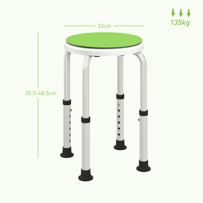 HOMCOM 360 Degree Swivel Shower Stool w/ Non-Slip Feet for Disabled