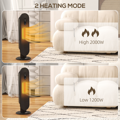 HOMCOM Ceramic Space Heater Tower Heater W/ 45° Oscillation