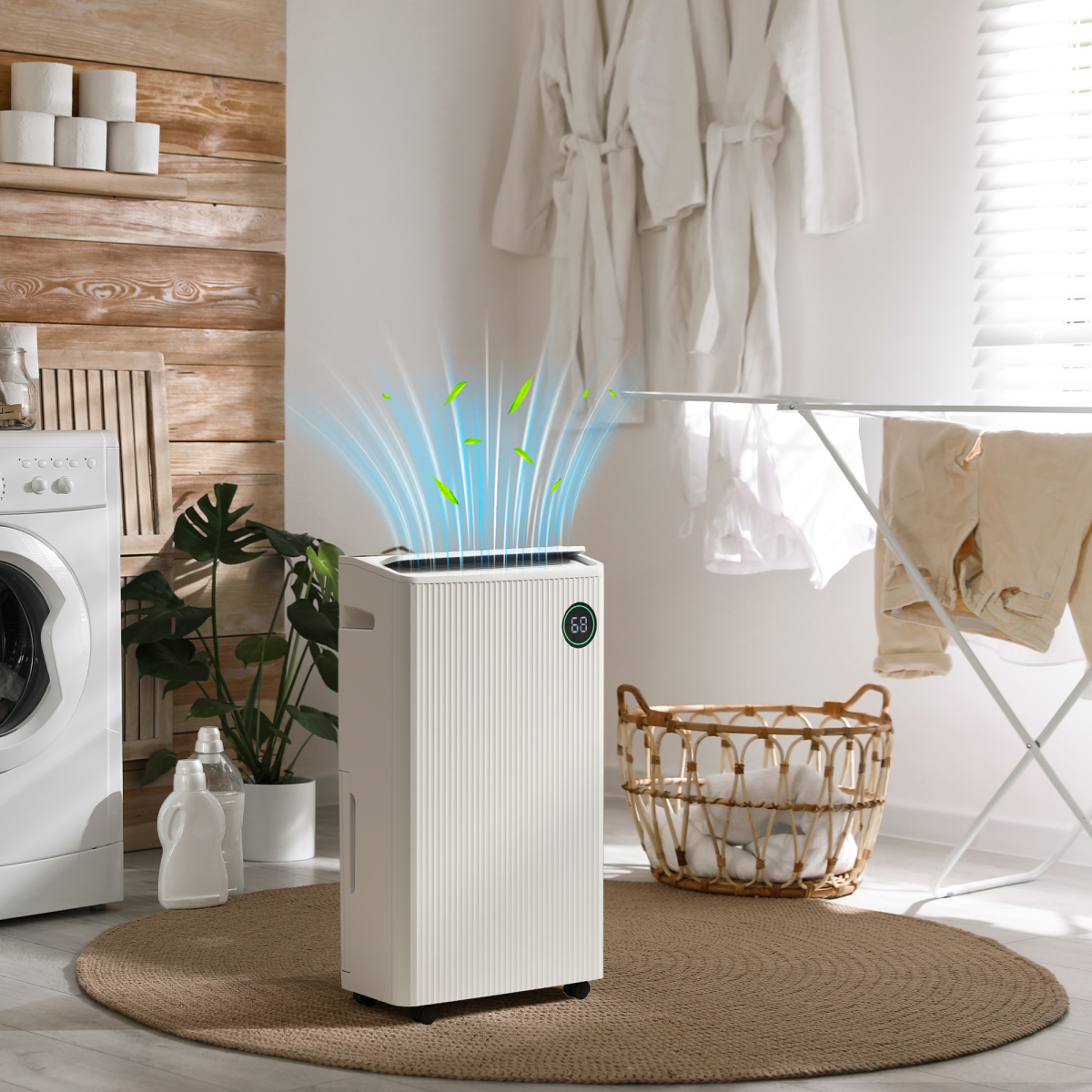 HOMCOM 16L/Day Quiet Air Dehumidifier with Purifier, UVC, Ioniser, Timer