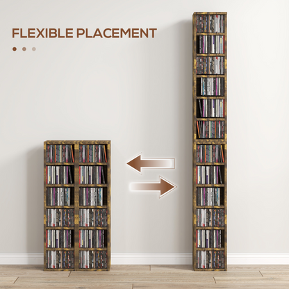HOMCOM Set of 2 CD Storage Units with Adjustable Shelves