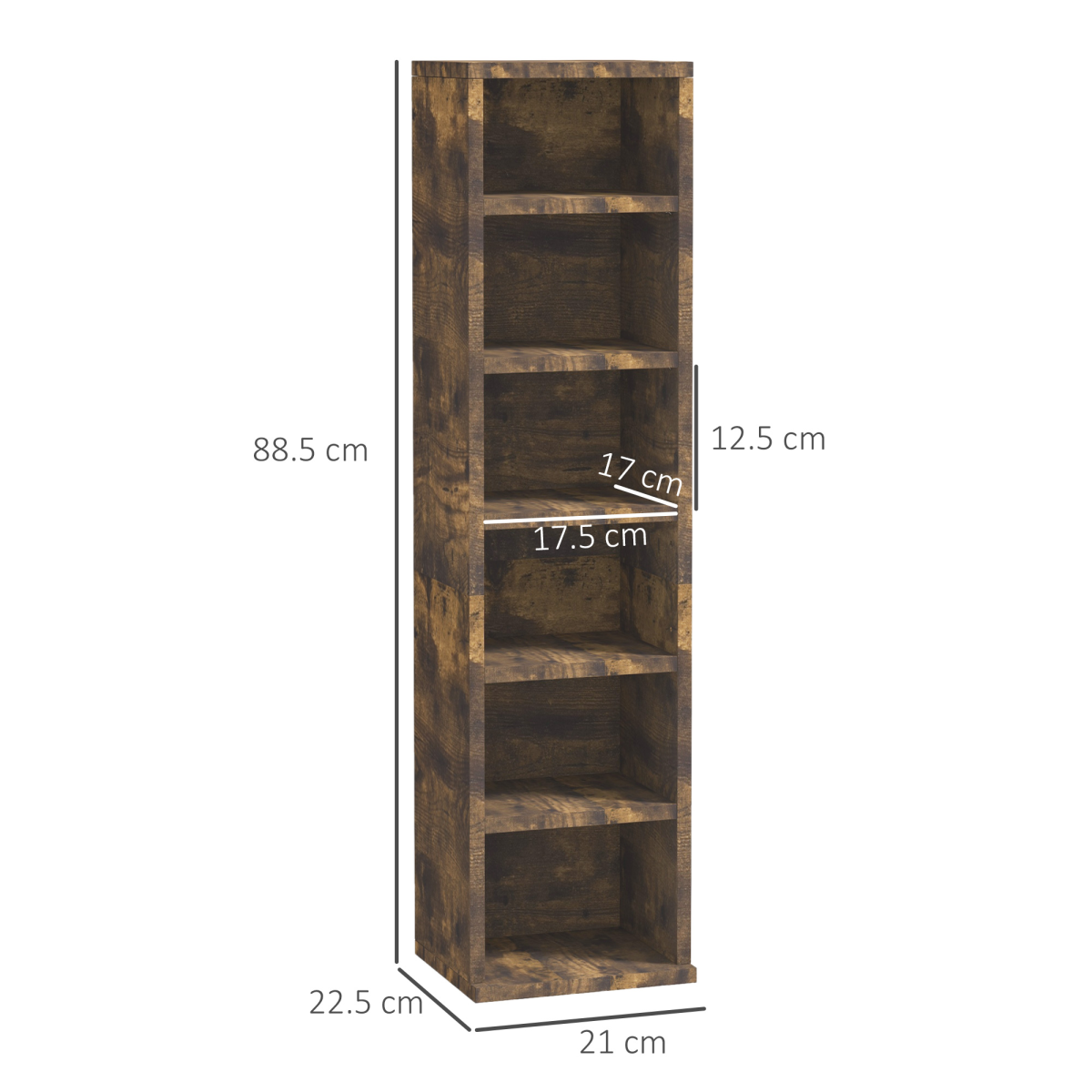 HOMCOM Set of 2 CD Storage Units with Adjustable Shelves