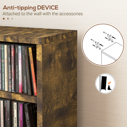 HOMCOM Set of 2 CD Storage Units with Adjustable Shelves