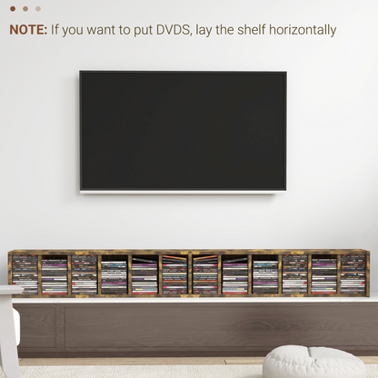 HOMCOM Set of 2 CD Storage Units with Adjustable Shelves