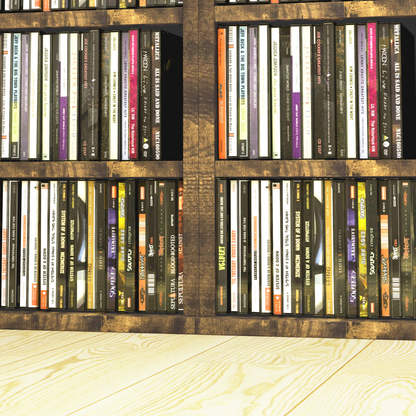 HOMCOM Set of 2 CD Storage Units with Adjustable Shelves