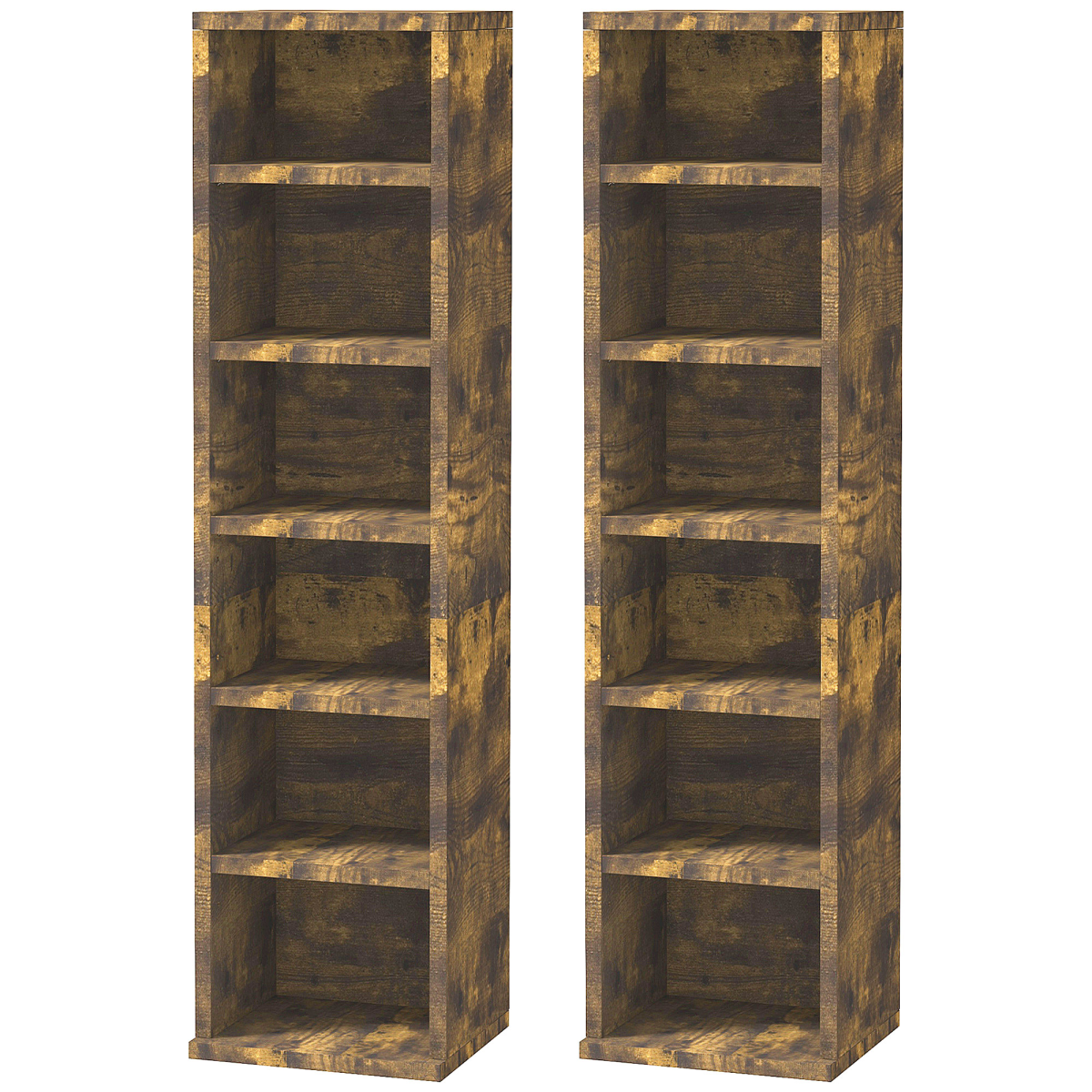 HOMCOM Set of 2 CD Storage Units with Adjustable Shelves