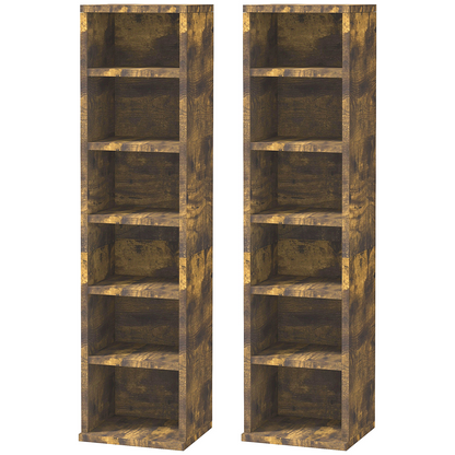 HOMCOM Set of 2 CD Storage Units with Adjustable Shelves