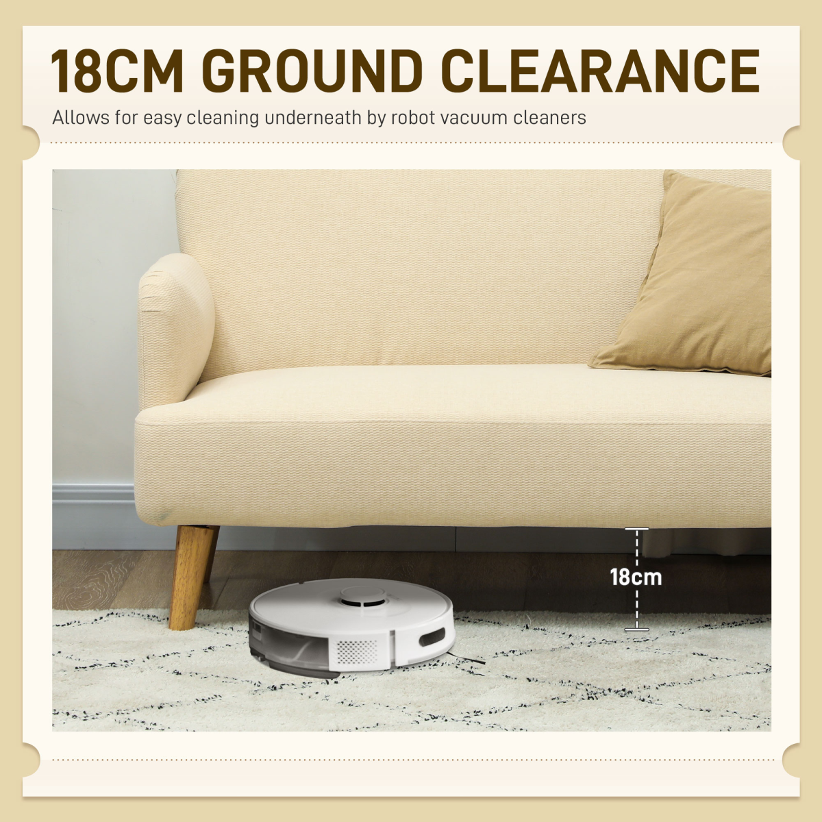 HOMCOM 2 Seater Sofa with 21cm Thick Padding and Wood Legs
