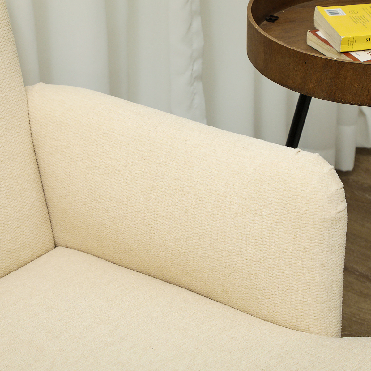 HOMCOM 2 Seater Sofa with 21cm Thick Padding and Wood Legs