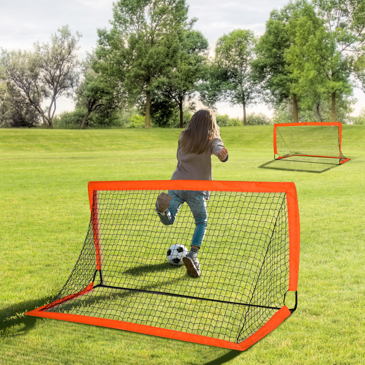 HOMCOM Football Goal Folding Outdoor with All Weather Net 6'x3'