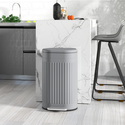 HOMCOM 20L Pedal Bin, Metal Kitchen Bin with Soft-close Lid