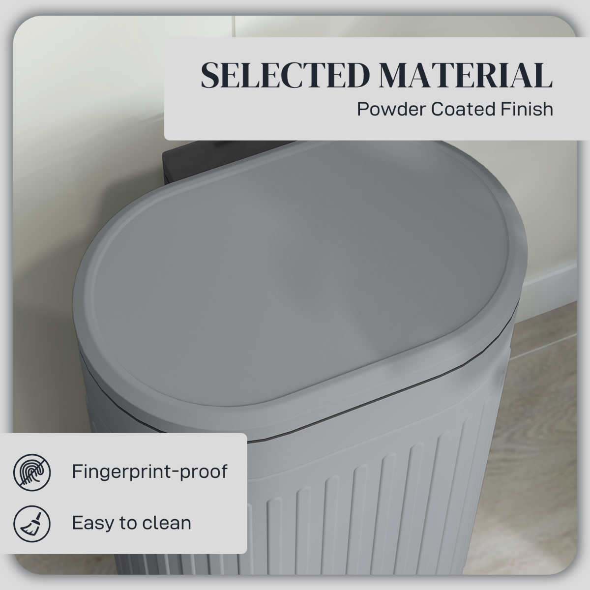 HOMCOM 20L Pedal Bin, Metal Kitchen Bin with Soft-close Lid