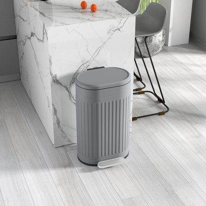 HOMCOM 20L Pedal Bin, Metal Kitchen Bin with Soft-close Lid