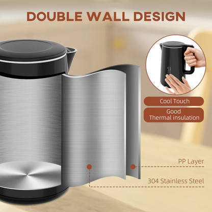 HOMCOM 1.5L 3000W Fast Boil Electric Kettle and 2 Slice Toaster Set