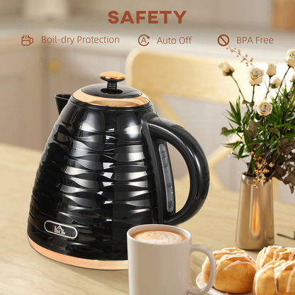 HOMCOM Electric Kettle, Fast Boil, 1.7L, 3kW, Swivel