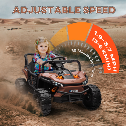 AIYAPLAY Kids Ride on Car, 12V Electric Truck w/ Horn Lights USB
