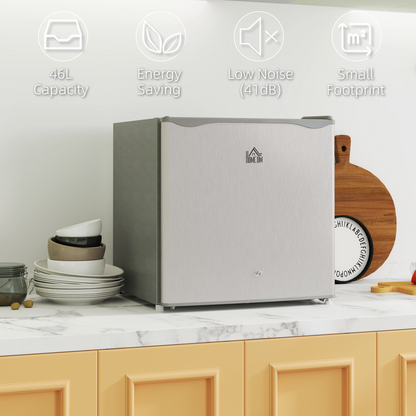 HOMCOM 46L Counter Top Fridge Mini Fridge with Lock Chiller Box