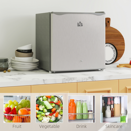 HOMCOM 46L Counter Top Fridge Mini Fridge with Lock Chiller Box
