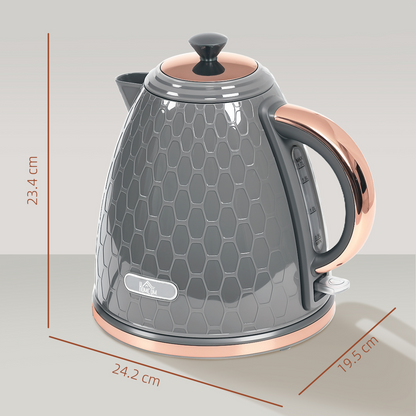 HOMCOM Electric Kettle, Fast Boil, 1.7L, 3kW, Swivel, Auto Shut-off