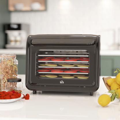 HOMCOM Food Dehydrator with 6 Stainless Steel Tray, for Fruit, Meat