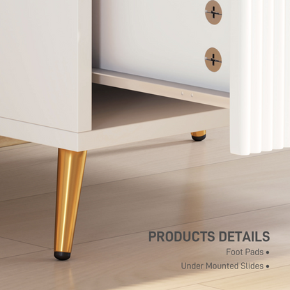 HOMCOM Bedside Table with 2 Drawers for Bedroom, Living Room