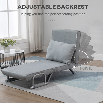 HOMCOM Single Folding 5 Position Convertible Sleeper Chair Bed