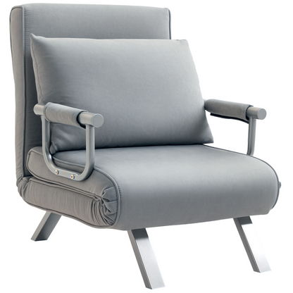 HOMCOM Single Folding 5 Position Convertible Sleeper Chair Bed