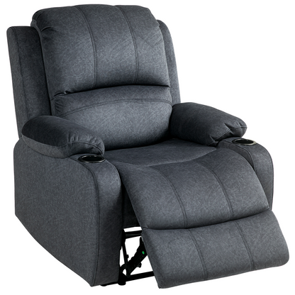HOMCOM Recliner Armchair for Living Room, Recliner Chair with Cup Holder