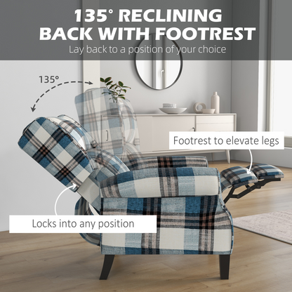 HOMCOM Recliner Chair for Living Room Wingback Chair with Padded Armrest