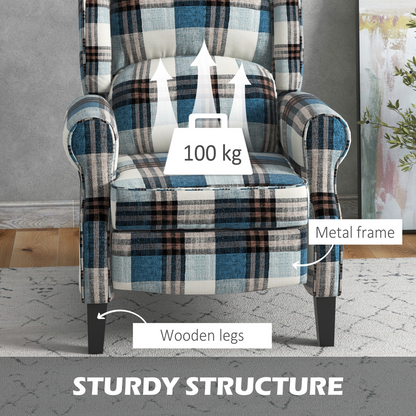 HOMCOM Recliner Chair for Living Room Wingback Chair with Padded Armrest