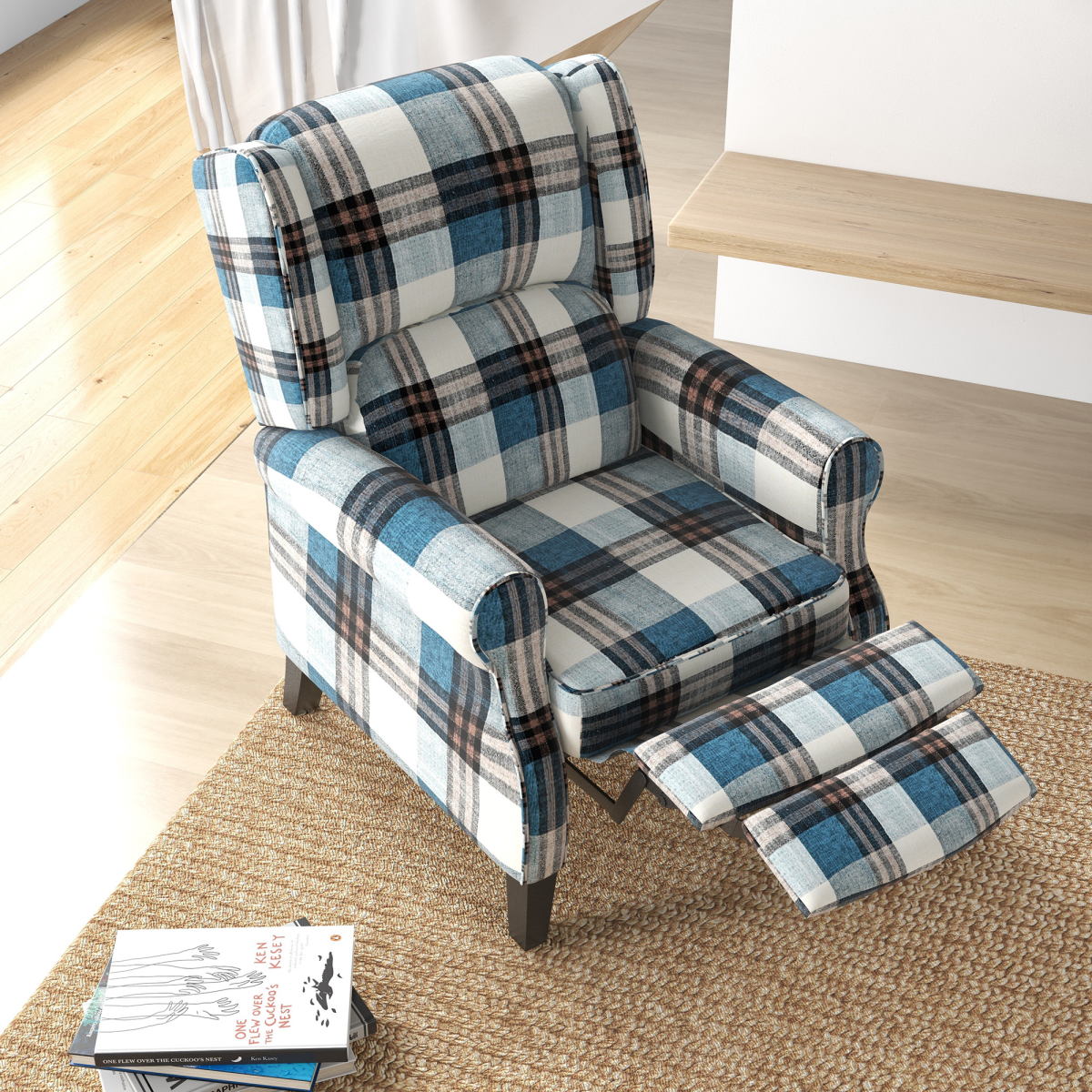 HOMCOM Recliner Chair for Living Room Wingback Chair with Padded Armrest